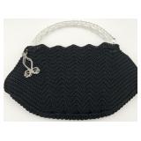 1940s Corde Crochet Purse w/ Lucite Handle