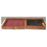 2 Glass Top Wooden Table Top Showcases