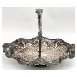 Antique English Silver Plate Serving Basket