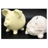 2 Small Ceramic Piggy Banks