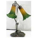 Amber & Green Pond Lily Glass Accent Lamp