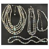 Vintage Aurora Borealis Faceted Crystal Necklaces