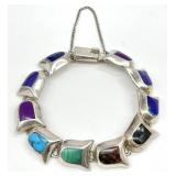 Sterling Silver Multi Stone Bracelet