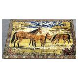 4 x 6 Vintage Velvet / Velour Horse Wall Tapestry