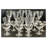 Group Silver Rimmed Stemware