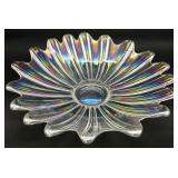 Iridescent Carnival Glass Scalloped Edge Bowl