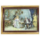 Rococo Style High Society Vintage Oil Painting