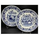 2 Holland Delft Blue & White Decorative Plates
