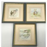 3 Vintage Beatrix Potter Framed Art Prints