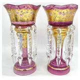 Pair of Glass Victorian Mantel Lusters