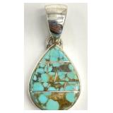 Native American Sterling & Turquoise Pendant