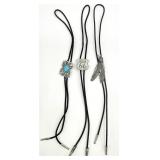 3 Vintage Native American / Southwest Bolo Ties