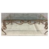 Metal Base Glass Top Coffee Table