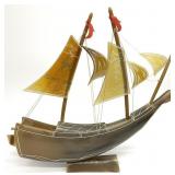 Vintage Chinese Carved Horn Sailing Ship