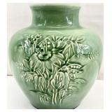 Signed Vintage Red Wing Art Pottery Green Glaze