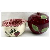 Apple Pottery Bowl & Franciscan Apple Cookie Jar