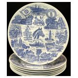 7 Blue & White Kentucky Souvenir Collector Plates