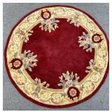 4ft Round Chinese Hand Tufted Wool Rug