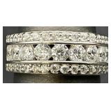 Sterling Silver Channel Set Ring, Sz 5