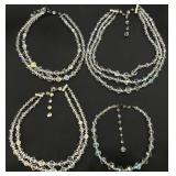 Vintage Aurora Borealis Faceted Crystal Necklaces