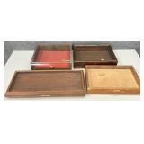 4 Glass / Plexiglass Wooden Table Top Showcases