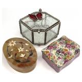 3 Vintage Trinket / Jewelry Boxes