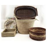 Vintage Asian Woven Baskets