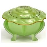 Art Deco Uranium Glass Powder Jar