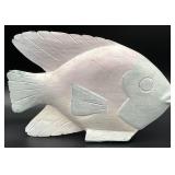 Painted Wood Fish Sculpture