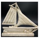Vintage Cast Iron Sailboat Doorstop