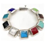 Sterling Silver Multi Stone Bracelet