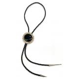 Native American Sterling & Black Onyx Bolo Tie
