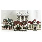 4 Dept 56 Christmas Snow Village Houses
