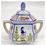 Henriot Quimper Mistral Blue Mini Sugar Bowl