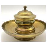 Vintage Domed Brass Inkwell