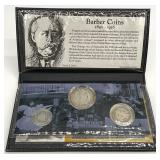 3pc Barber Silver Coins Set