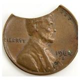 1964 Clipped Planchet Cent ERROR