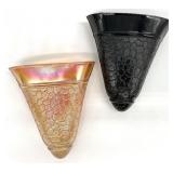 2 Marigold & Amethyst Carnival Glass Wall