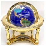 Blue Lapis & Semi-Precious Stone Table Top World