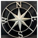 Nautical Compass Rose Metal Wall Art