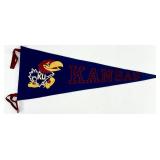 Vintage Kansas University KU Felt Pennant Flag