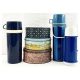 Vintage Thermoses and Tin Canisters