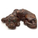 Vintage Chalkware Dog Figure