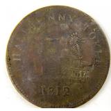 1812 Lower Canada Half Penny Token