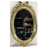 Vintage Home Interiors Gold Oval Wall Mirror