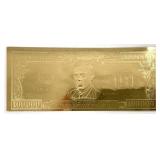 Gold Foil $100,000 Gold Certificate Tribute Note