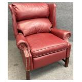 Red Leather Pressback Recliner