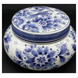 Delft Hand Painted Blue & White Dresser Jar