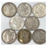 8 Morgan Silver Dollars