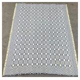 Antique Vintage Hand-Woven Overshot Coverlet